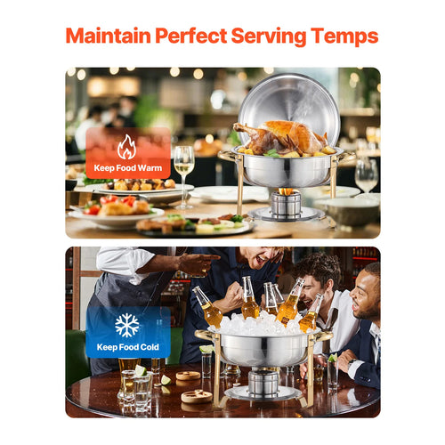 5 Qt 4 Pack Chafing Dish Buffet Set Stainless Steel