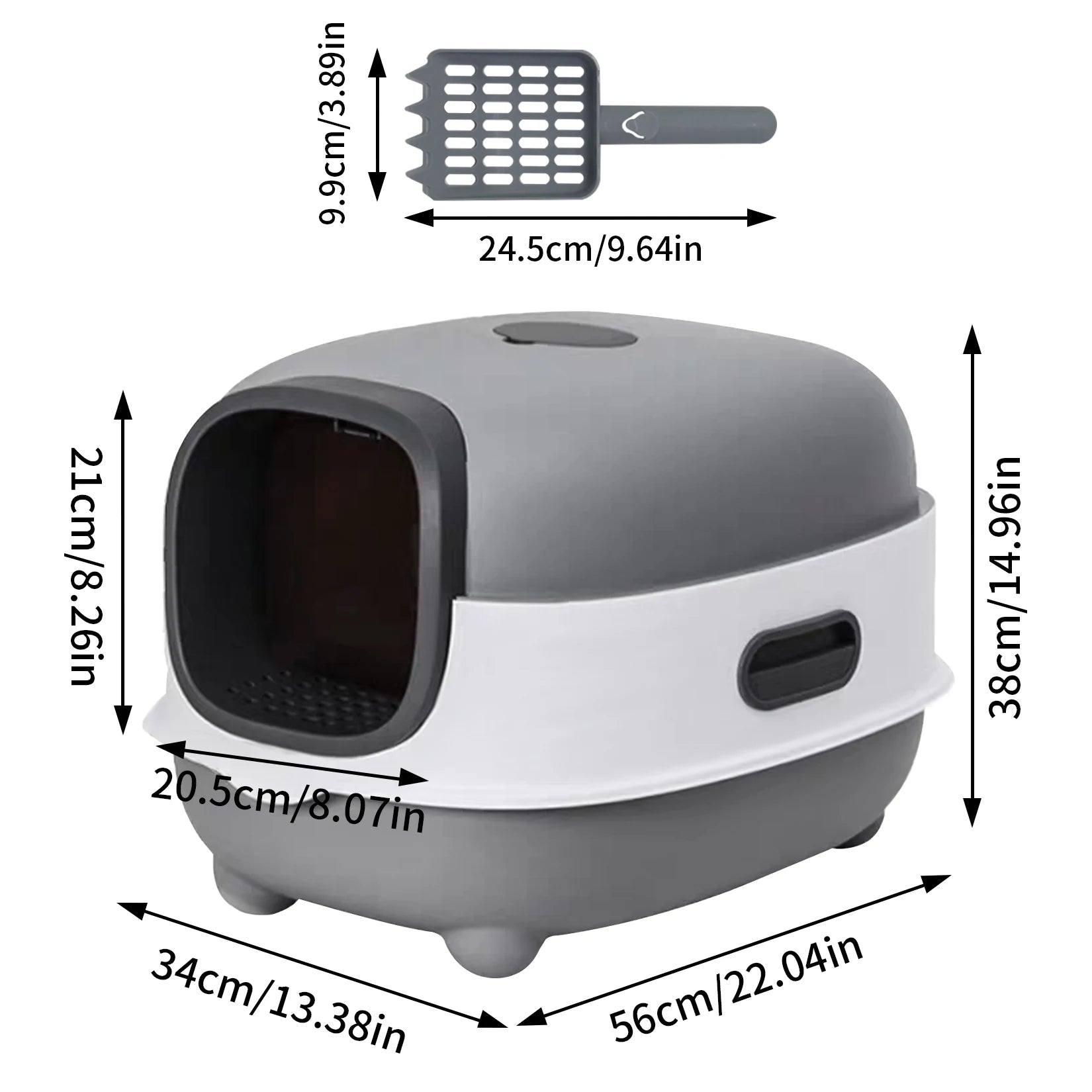 Oval Oblong Hooded Cat Litter Box