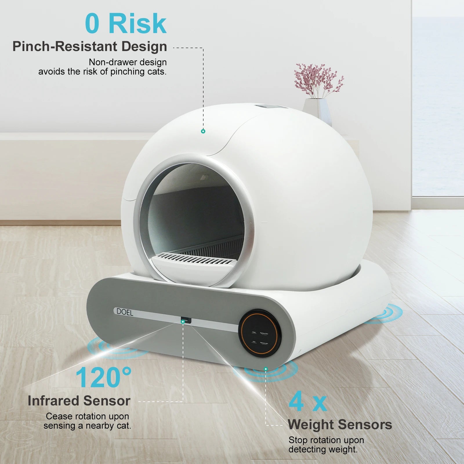 Self Cleaning Cat Litter Box 2.4G WiFi