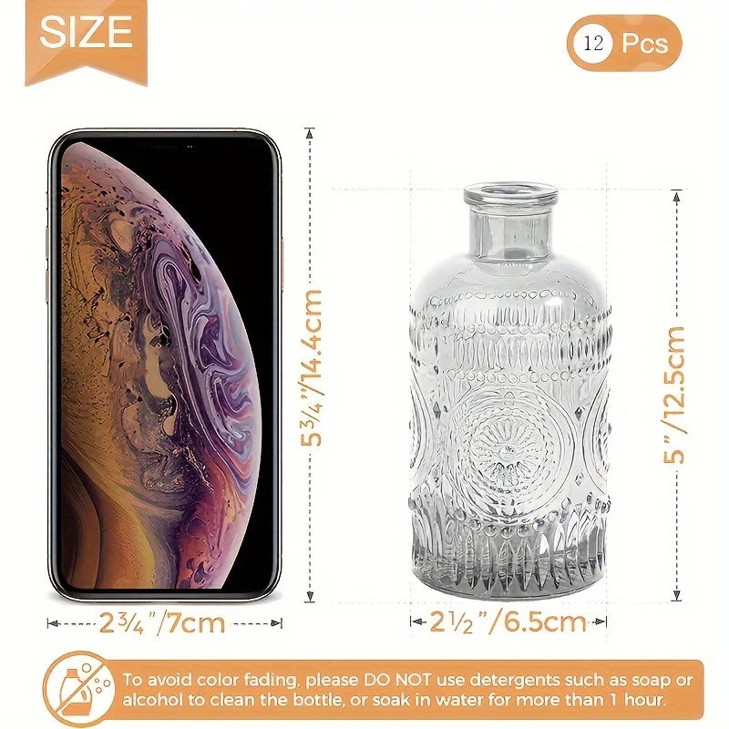 12 Pack Glass Bud Vases,