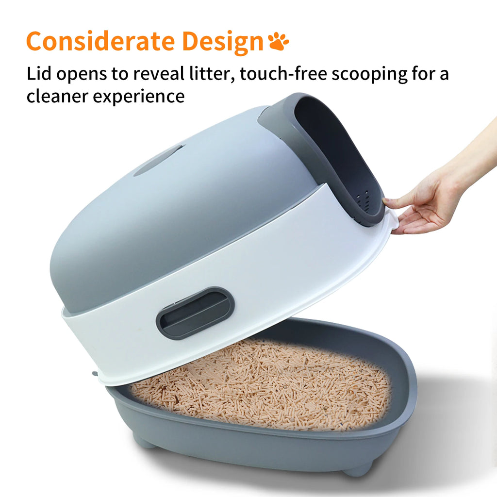 Oval Oblong Hooded Cat Litter Box
