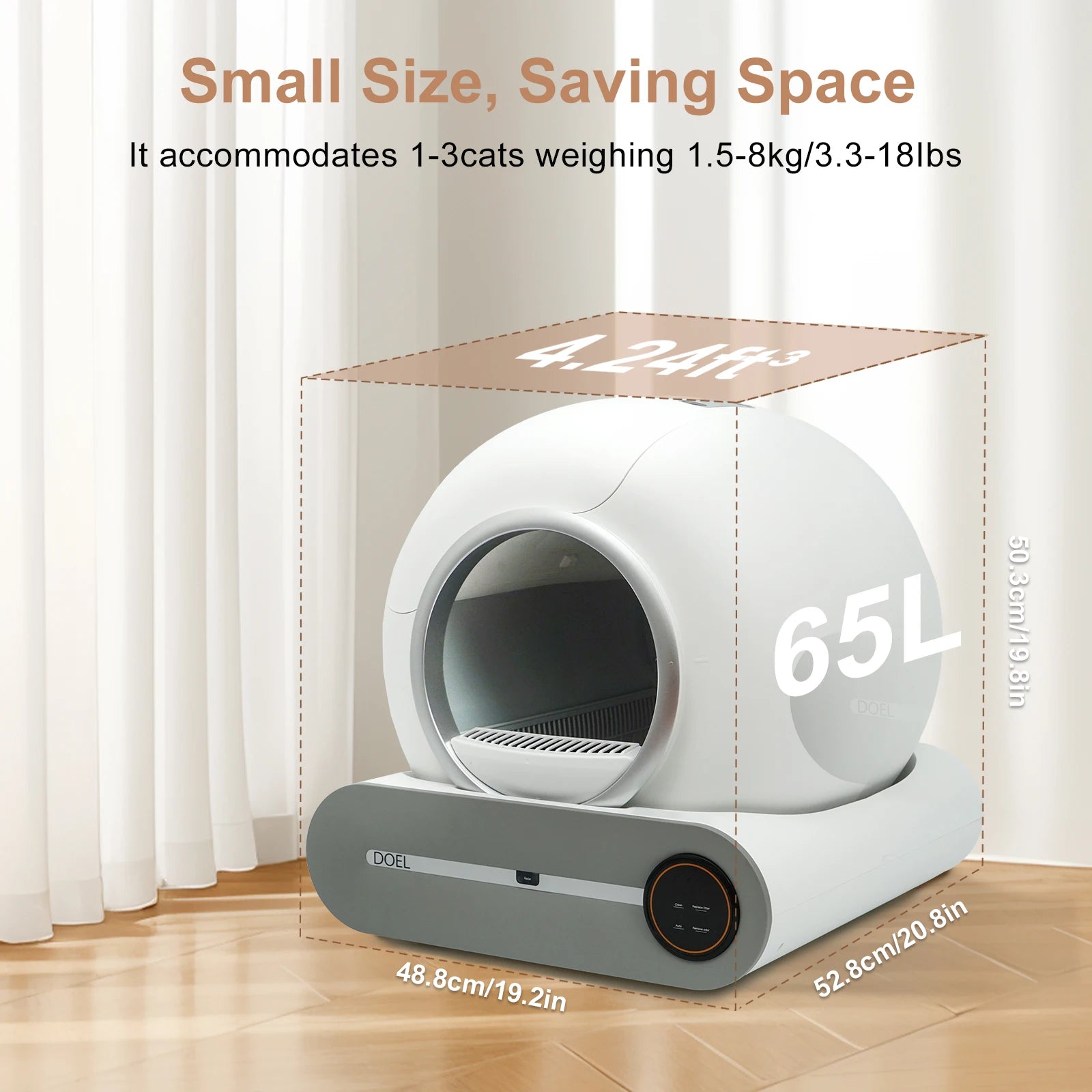 Self Cleaning Cat Litter Box 2.4G WiFi