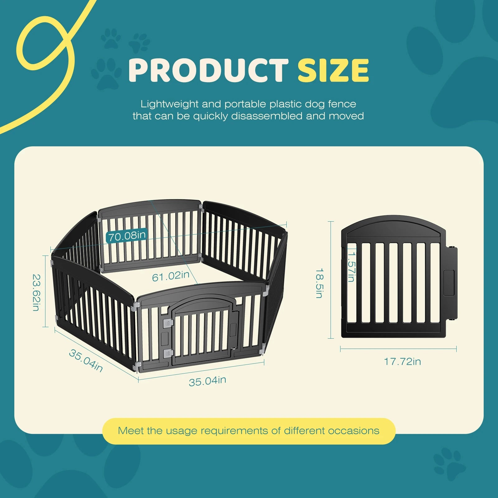 Plastic Dog Playpen 6 Panel 24IN Puppy Playpen