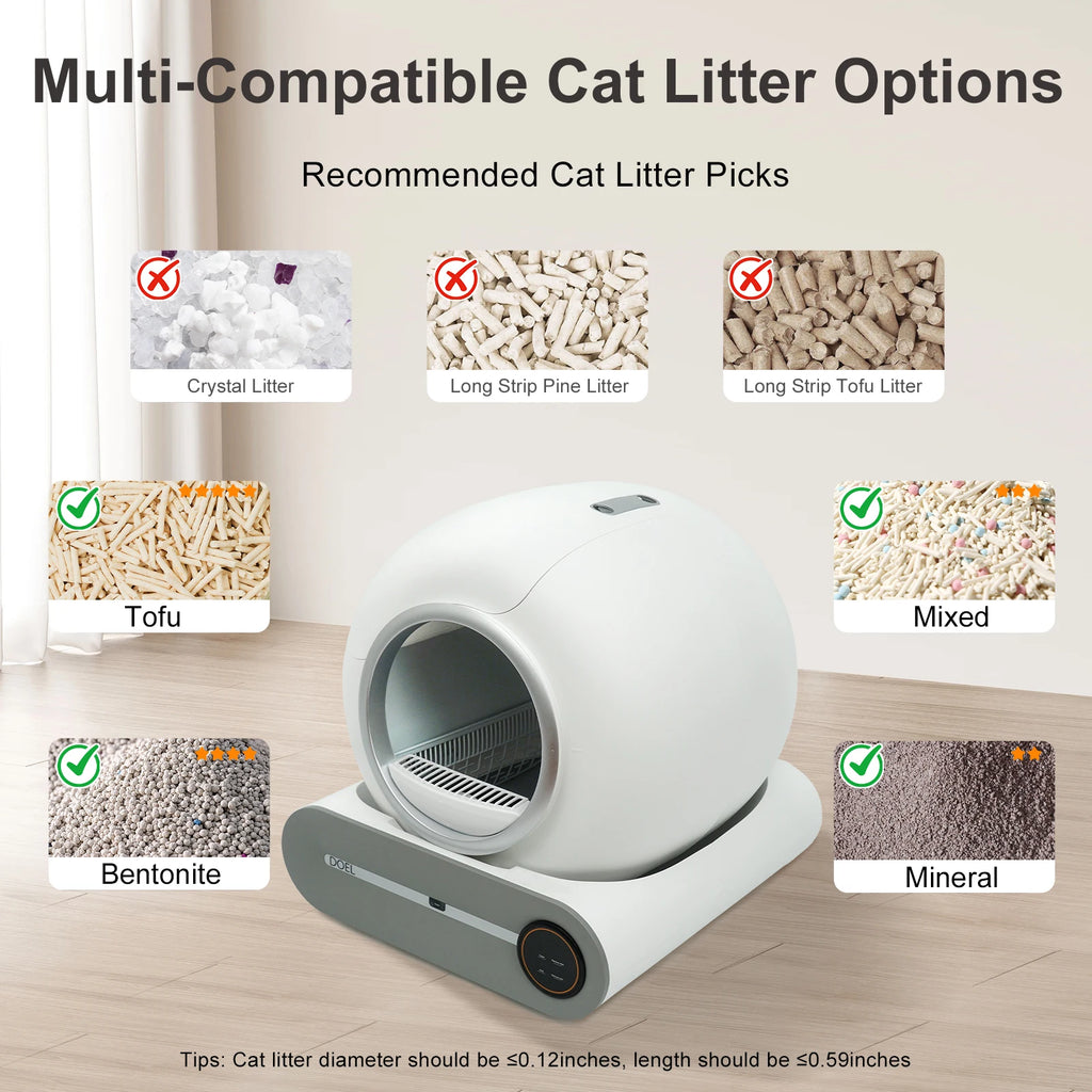 Self Cleaning Cat Litter Box 2.4G WiFi
