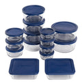 Glass food storage containers with lids, 30 pieces,