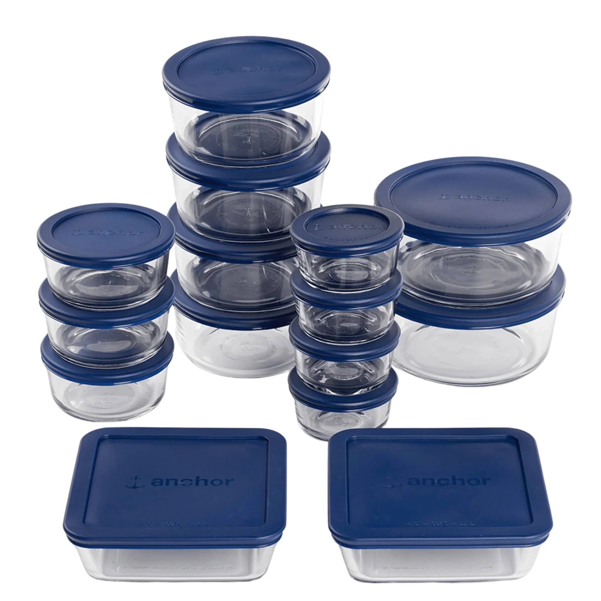 Glass food storage containers with lids, 30 pieces,